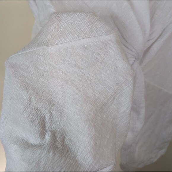 INC International Concepts Top White Short Sleeve Semi-Sheer Twist Front XL - Picture 6 of 10